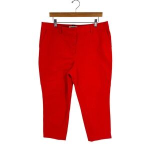 Boden Richmond 7/8 Trousers Red Cropped Tailored Pants Size 10R Chic Spring Bold